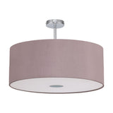 Baymont E27 Semi Flush Ceiling Light 60cm Taupe - Polished Chrome