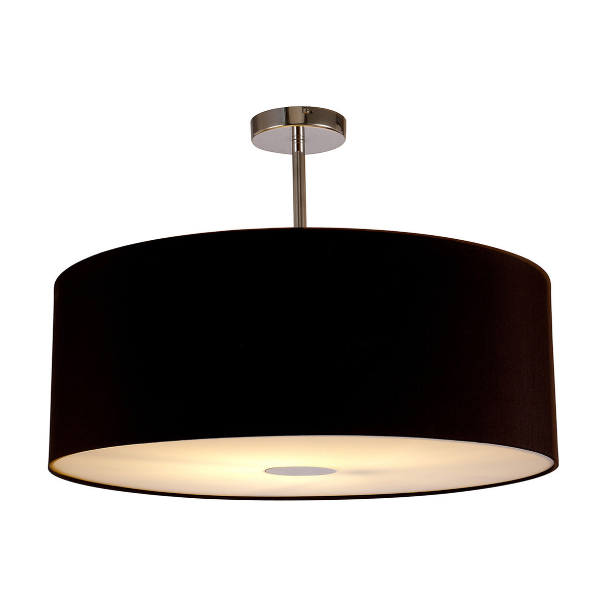 Baymont Semi Flush Black 60cm Dia 42cm High - Polished Chrome