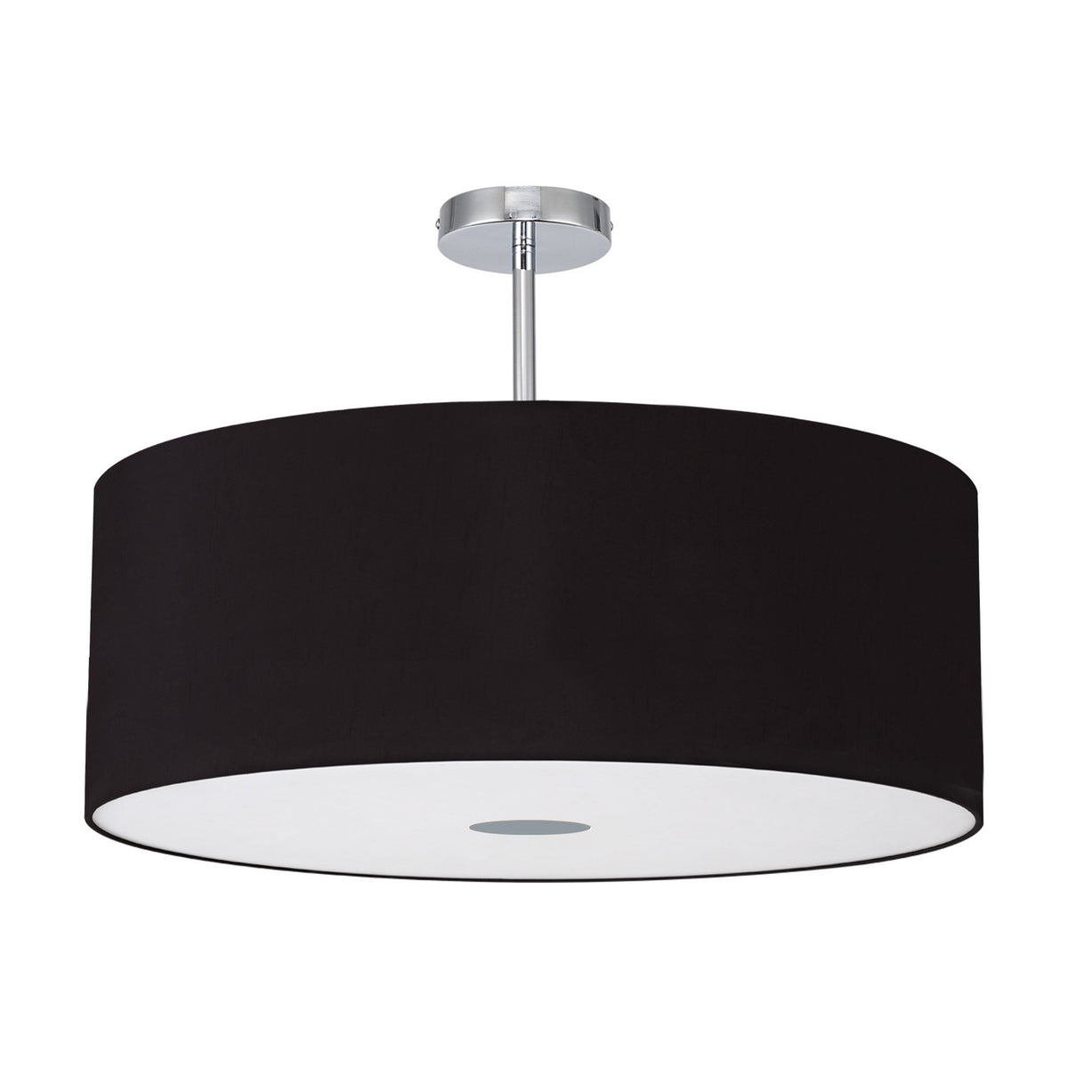 Baymont Semi Flush Black 60cm Dia 42cm High - Polished Chrome