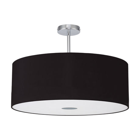 Baymont Semi Flush Black 60cm Dia 42cm High - Polished Chrome