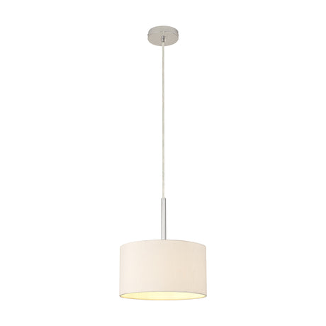 Baymont Pendant Light 30cm Nude Beige - Polished Chrome