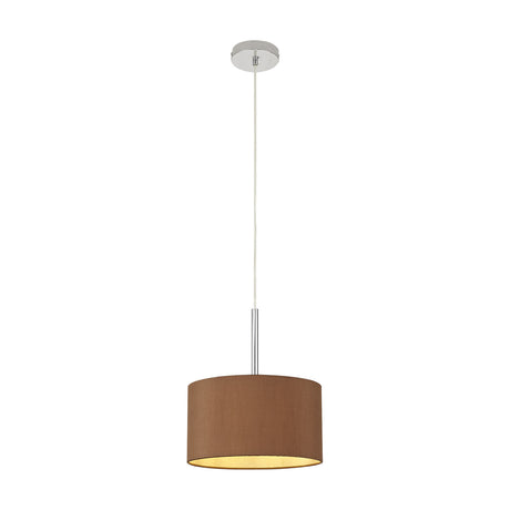 Baymont Pendant Light 30cm Raw Cocoa - Polished Chrome