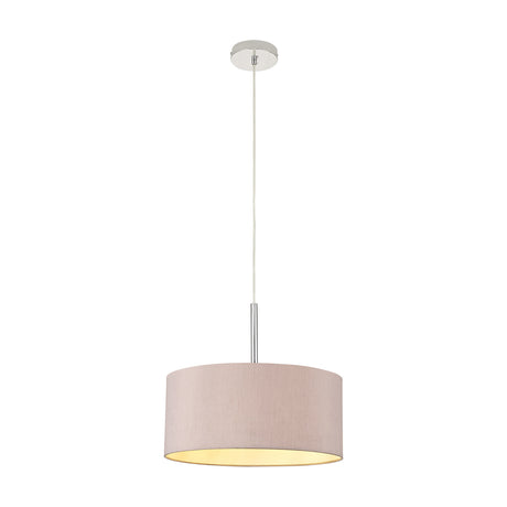 Baymont E27 Pendant Light 40cm Taupe - Polished Chrome