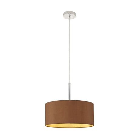 Baymont Pendant Light 40cm Raw Cocoa - Polished Chrome
