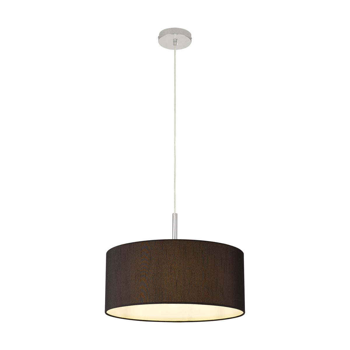 Baymont E27 Pendant Light 40cm Black - Polished Chrome