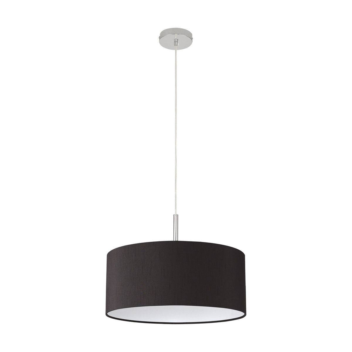 Baymont E27 Pendant Light 40cm Black - Polished Chrome