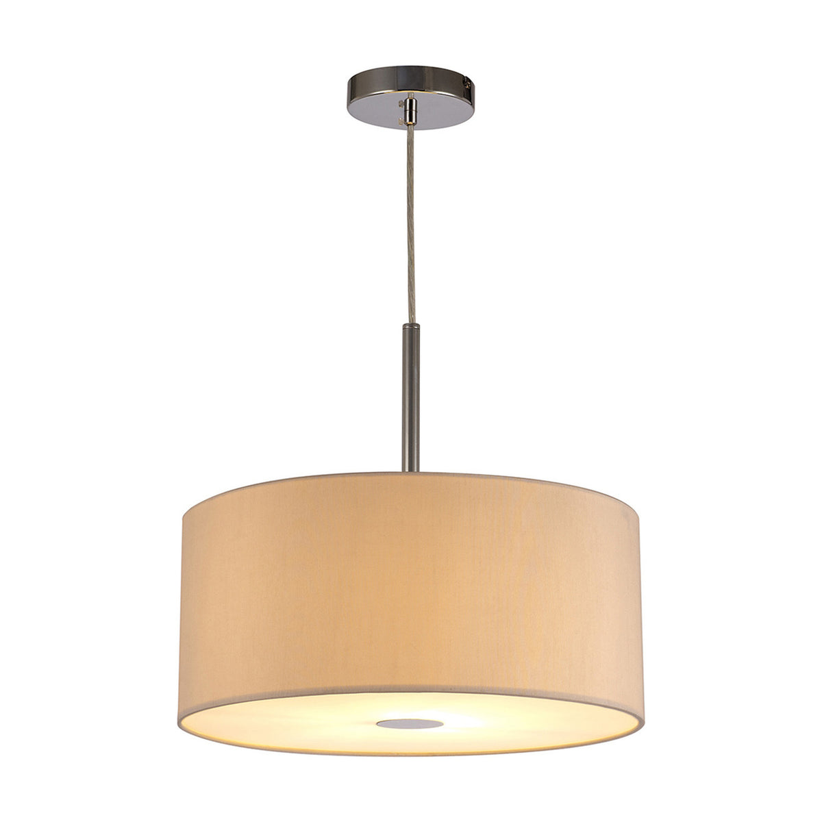 Baymont Pendant Light 40cm Nude Beige Diffuser - Polished Chrome