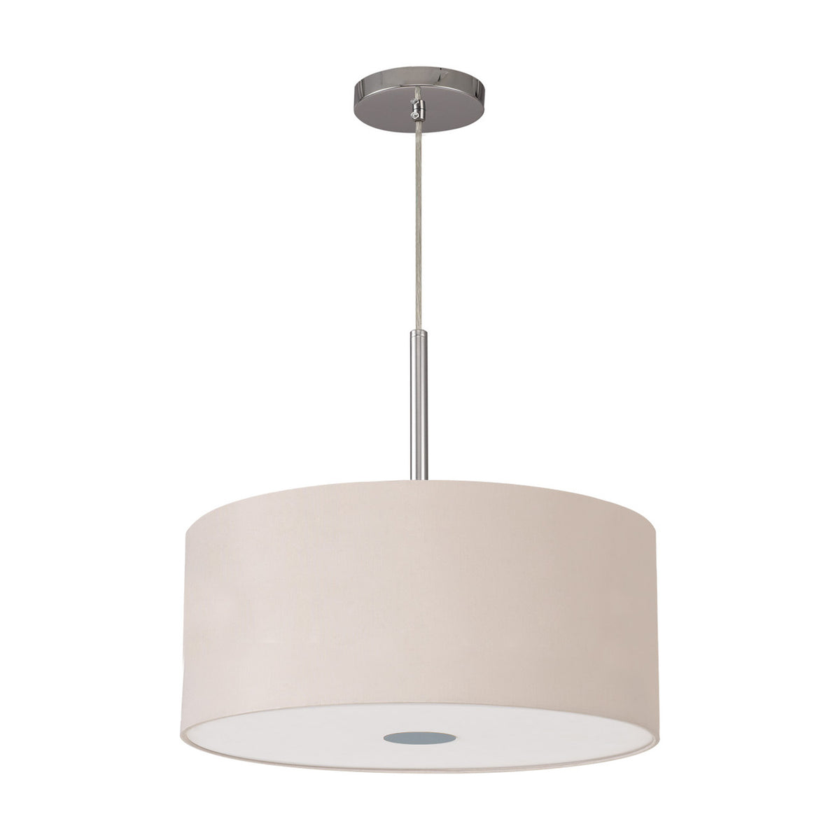 Baymont Pendant Light 40cm Nude Beige Diffuser - Polished Chrome