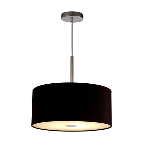 Baymont E27 Pendant Light 40cm Midnight Black - Polished Chrome