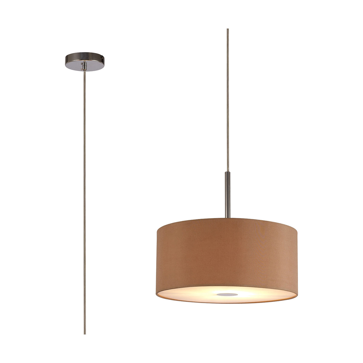 Baymont Diffuser Pendant 40cm Antique Gold - Polished Chrome