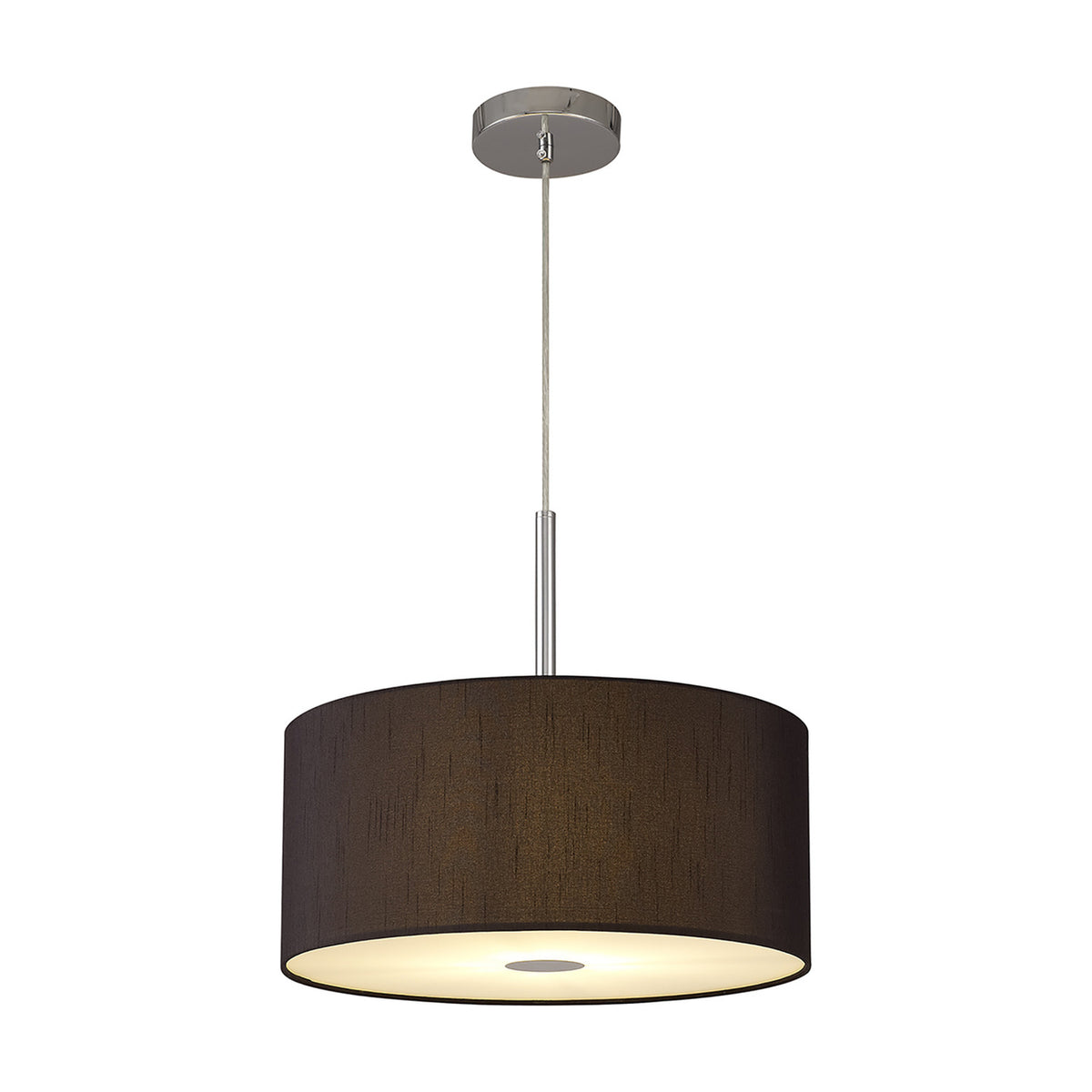 Baymont Pendant Light 40cm Black Diffuser - Polished Chrome
