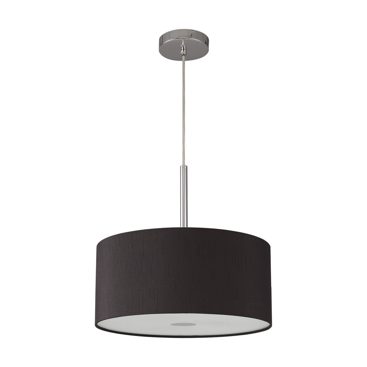 Baymont Pendant Light 40cm Black Diffuser - Polished Chrome
