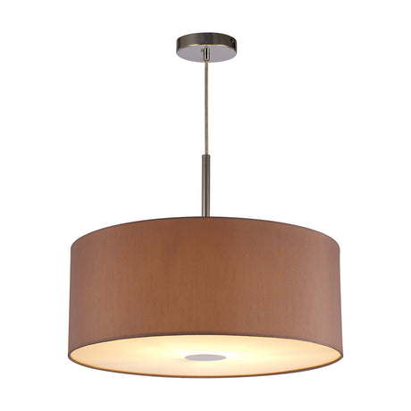 Baymont E27 Pendant Light 50cm Taupe - Polished Chrome