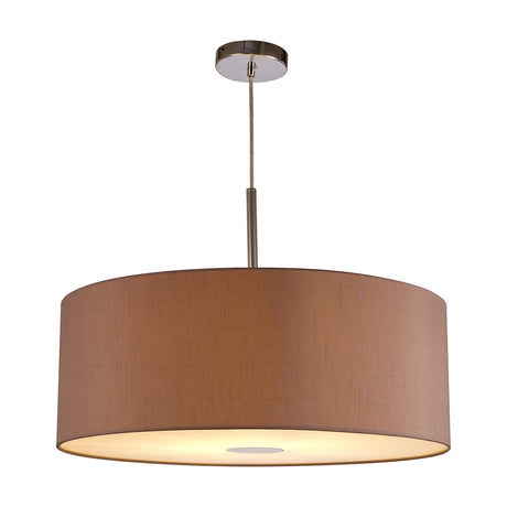 Baymont E27 Pendant Light 60cm Taupe - Polished Chrome