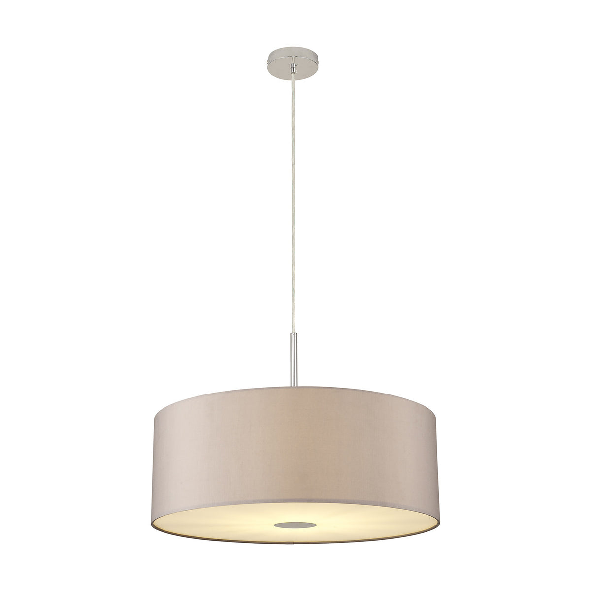 Baymont E27 Pendant Light 60cm Grey - Polished Chrome