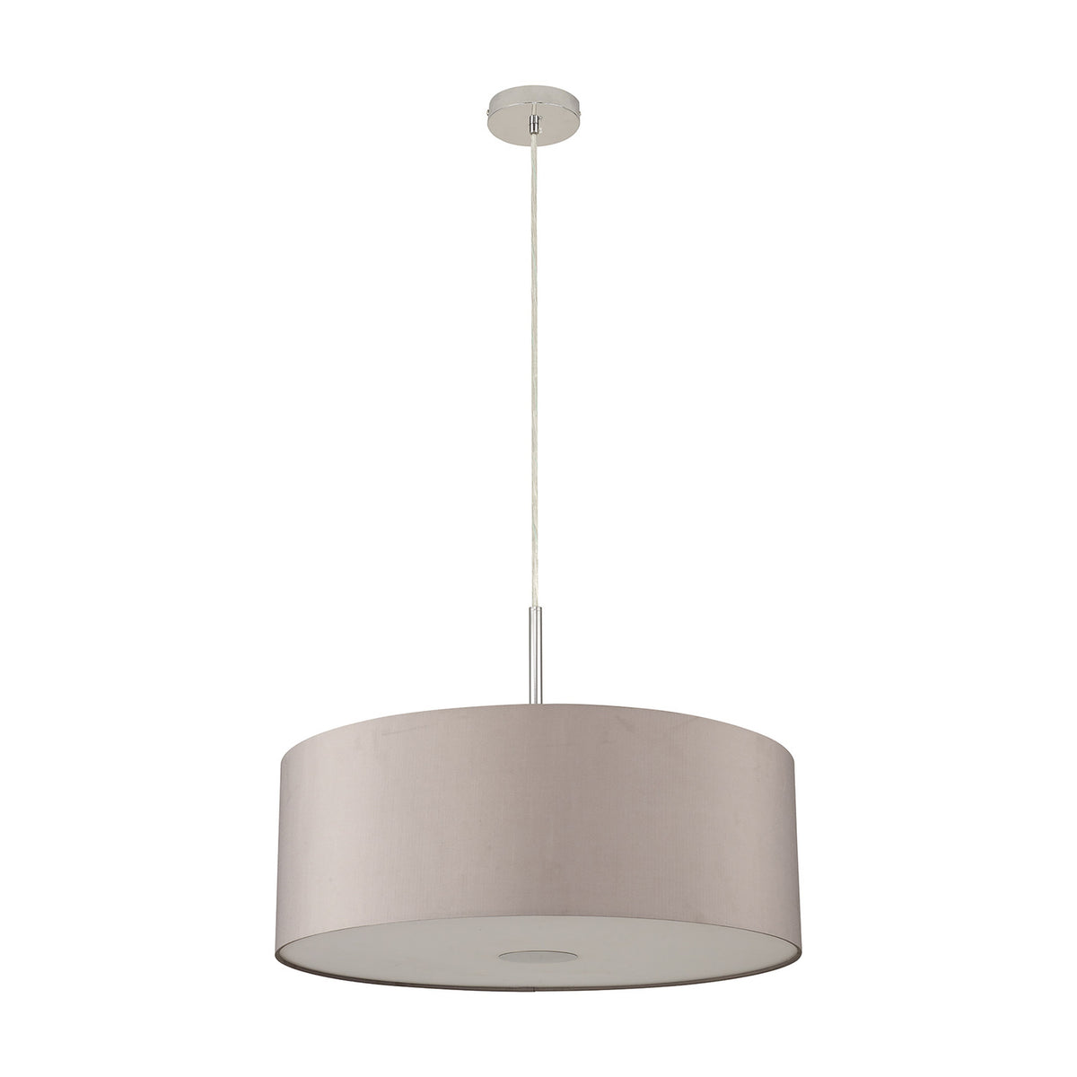 Baymont E27 Pendant Light 60cm Grey - Polished Chrome