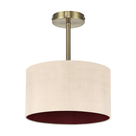 Baymont E27 Semi Flush Ceiling Light Antique Gold - Antique Brass