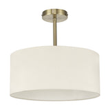 Baymont Semi Flush Ceiling Light 40cm Ivory Pearl - Antique Brass