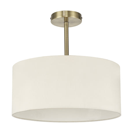 Baymont Semi Flush Ceiling Light 40cm Ivory Pearl - Antique Brass