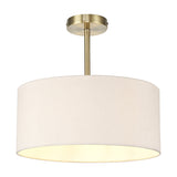 Baymont Semi Flush Ceiling Light 40cm Nude Beige - Antique Brass