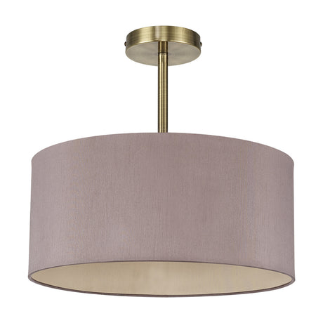 Baymont E27 Semi Flush Ceiling Light 40cm - Antique Brass