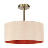 Baymont Semi Flush Ceiling Light 40cm Gold - Antique Brass