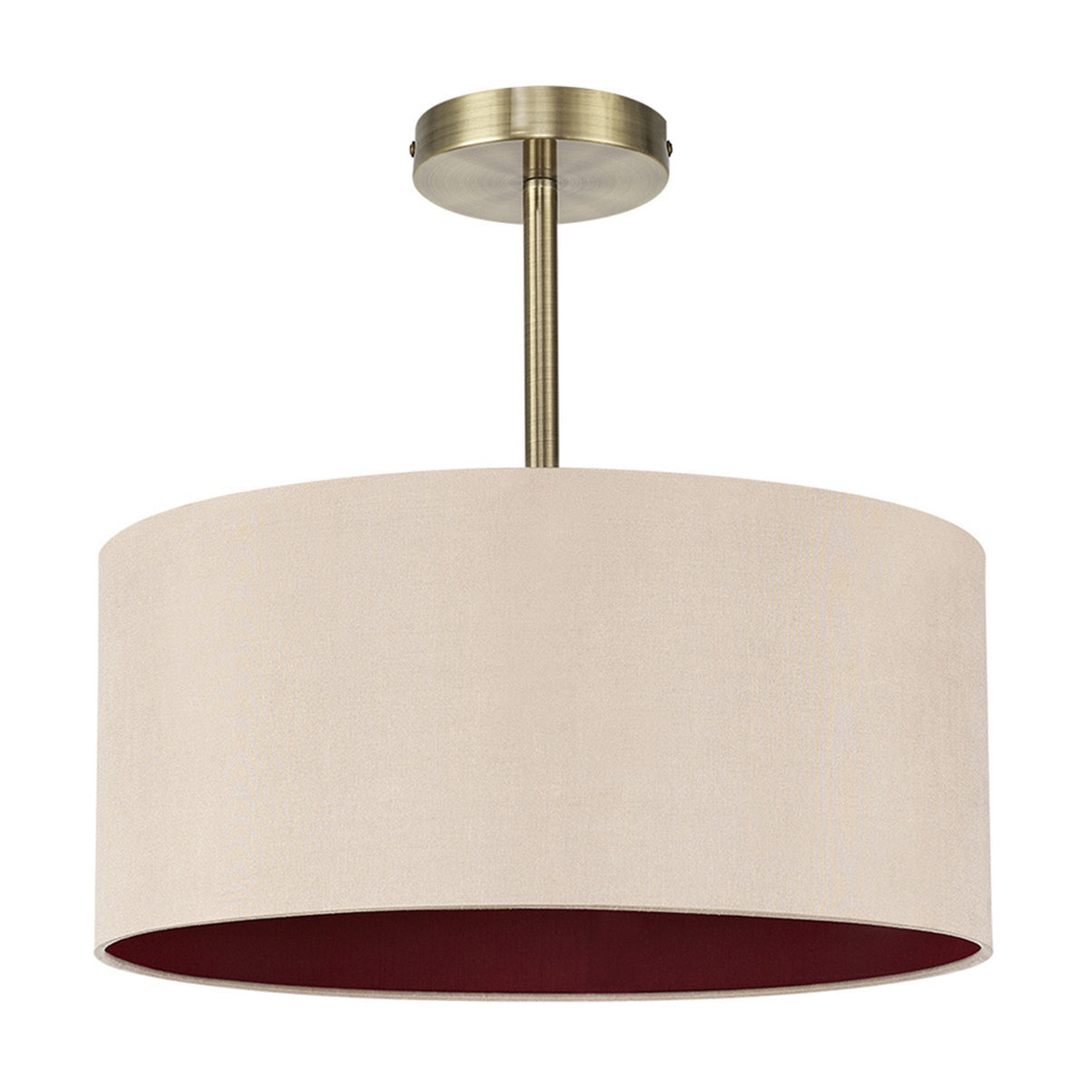 Baymont Semi Flush Ceiling Light 40cm Gold - Antique Brass