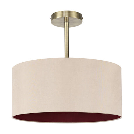 Baymont Semi Flush Ceiling Light 40cm Gold - Antique Brass