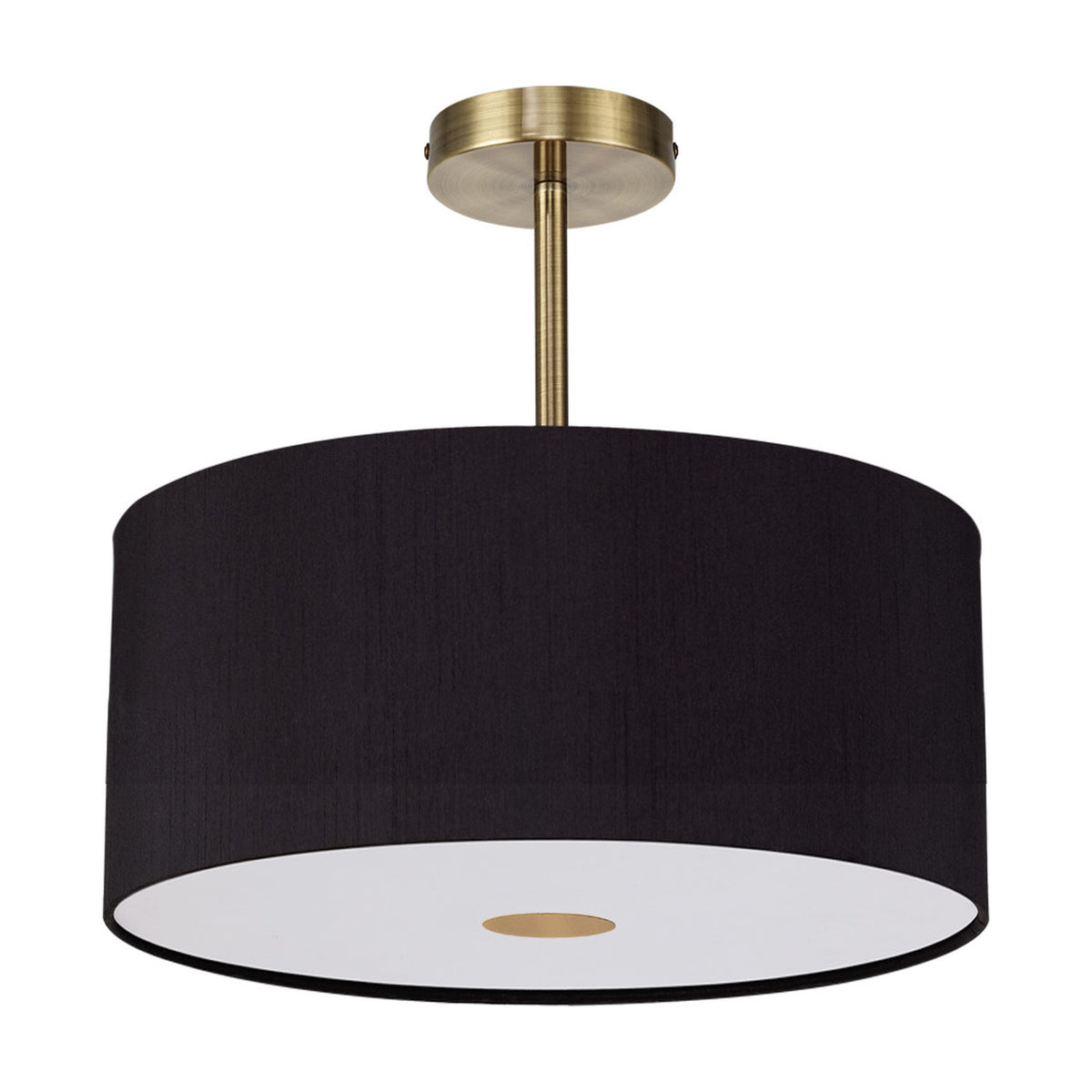 Baymont Diffuser Semi Flush Black 38cm High - Antique Brass
