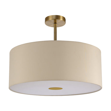Baymont E27 Semi Flush Ceiling Light 50cm - Antique Brass