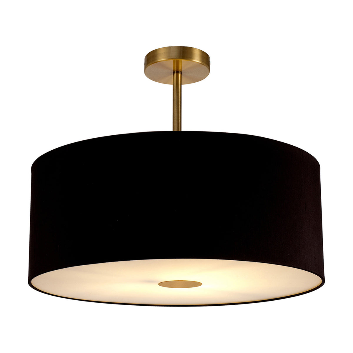 Baymont Semi Flush Ceiling Light 50cm Black - Antique Brass