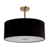 Baymont Semi Flush Ceiling Light 50cm Black - Antique Brass