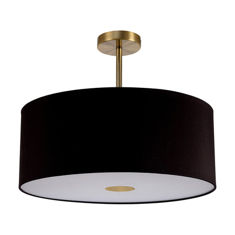 Baymont Semi Flush Ceiling Light 50cm Black - Antique Brass