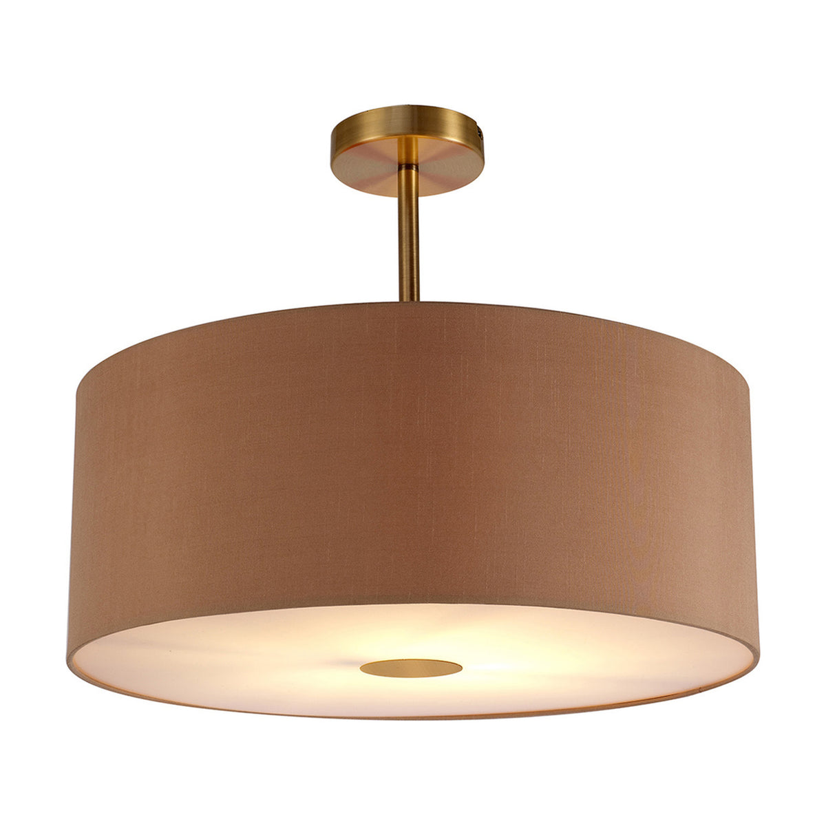 Baymont Semi Flush Ceiling Light 50cm Gold - Antique Brass