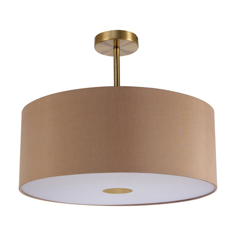 Baymont Semi Flush Ceiling Light 50cm Gold - Antique Brass