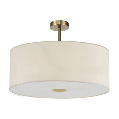 Baymont E27 Semi Flush Ceiling Light 60cm - Antique Brass