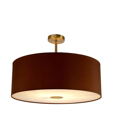 Baymont Semi Flush Ceiling Light 60cm Raw Cocoa - Antique Brass