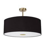 Baymont Semi Flush Ceiling Light 60cm Black - Antique Brass