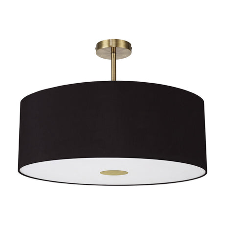 Baymont Semi Flush Ceiling Light 60cm Black - Antique Brass