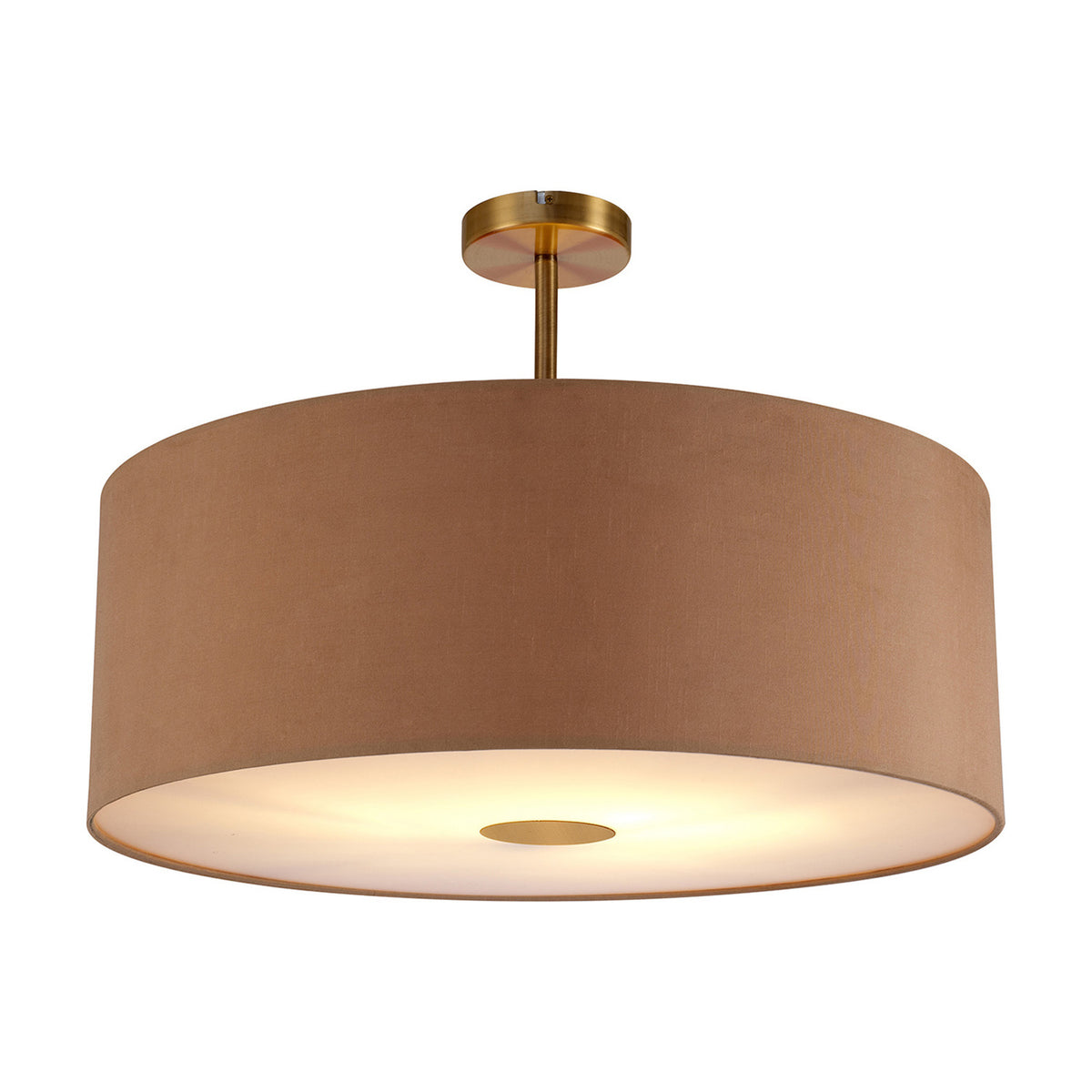Baymont Semi Flush Ceiling Light 60cm Gold - Antique Brass