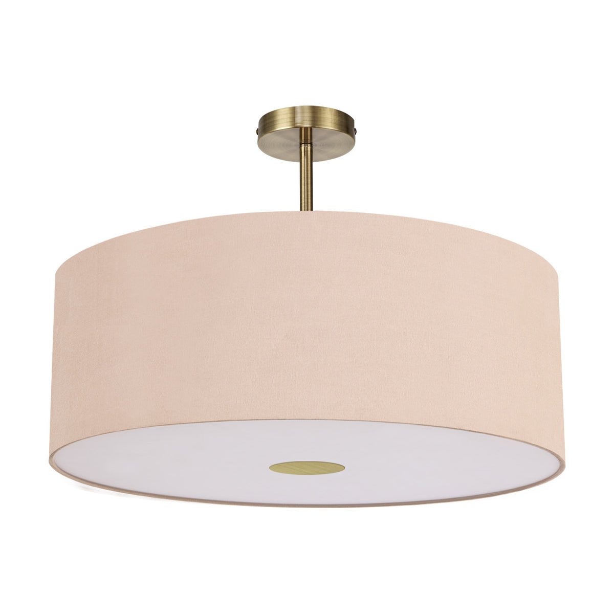 Baymont Semi Flush Ceiling Light 60cm Gold - Antique Brass