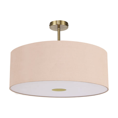 Baymont Semi Flush Ceiling Light 60cm Gold - Antique Brass