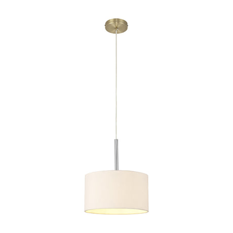 Baymont E27 Pendant Light 30cm Nude Beige - Antique Brass