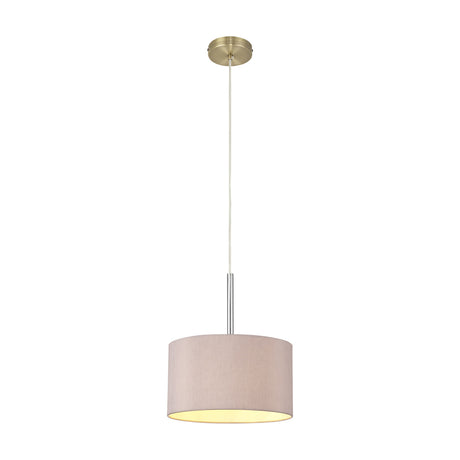 Baymont E27 Pendant Light 30cm Taupe - Antique Brass