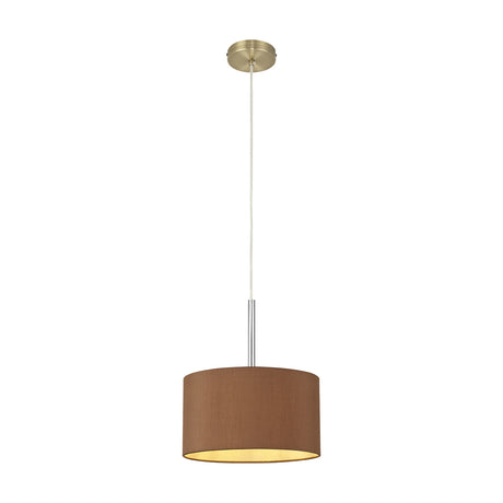 Baymont E27 Pendant Light 30cm Raw Cocoa - Antique Brass
