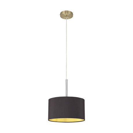 Baymont Pendant Light 30cm Midnight Black - Antique Brass