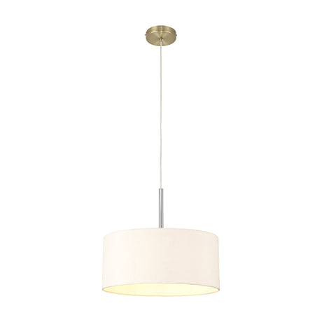 Baymont E27 Pendant Light 40cm Nude Beige - Antique Brass
