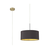 Baymont Pendant Light 40cm Midnight Black - Antique Brass