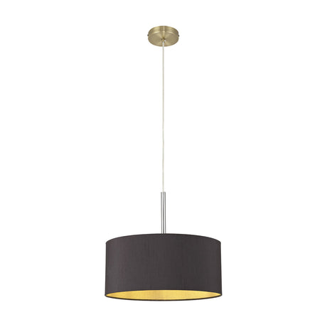 Baymont Pendant Light 40cm Midnight Black - Antique Brass