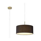 Baymont E27 Pendant Light 40cm Black - Antique Brass